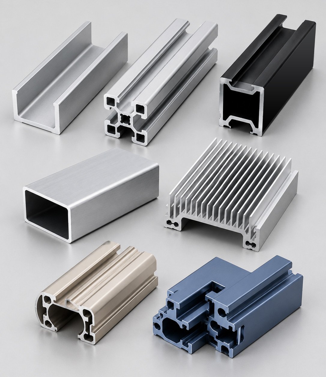 custom aluminum extrusion profiles with different cross sectional designs 1