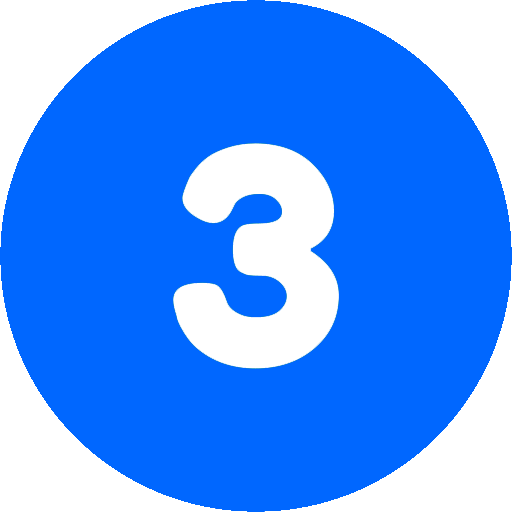 Home blue number 3