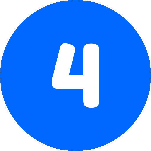 Home blue number 4