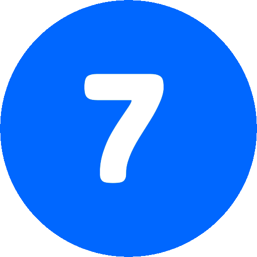 Home blue number 7