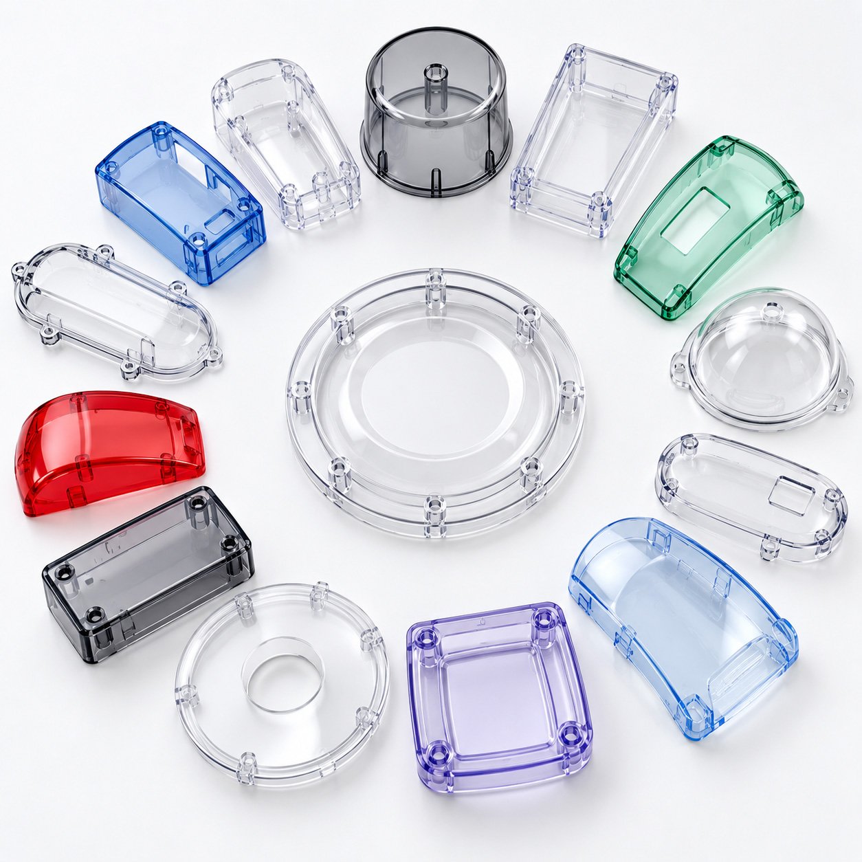 clear pc injection molded cover