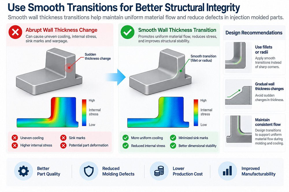 use smooth transitions for better structural integrity