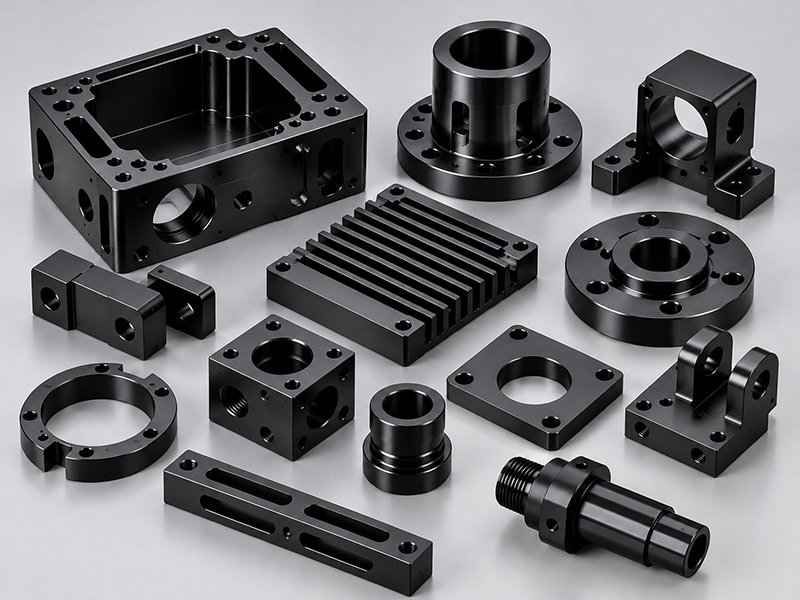 black anodized cnc component collection